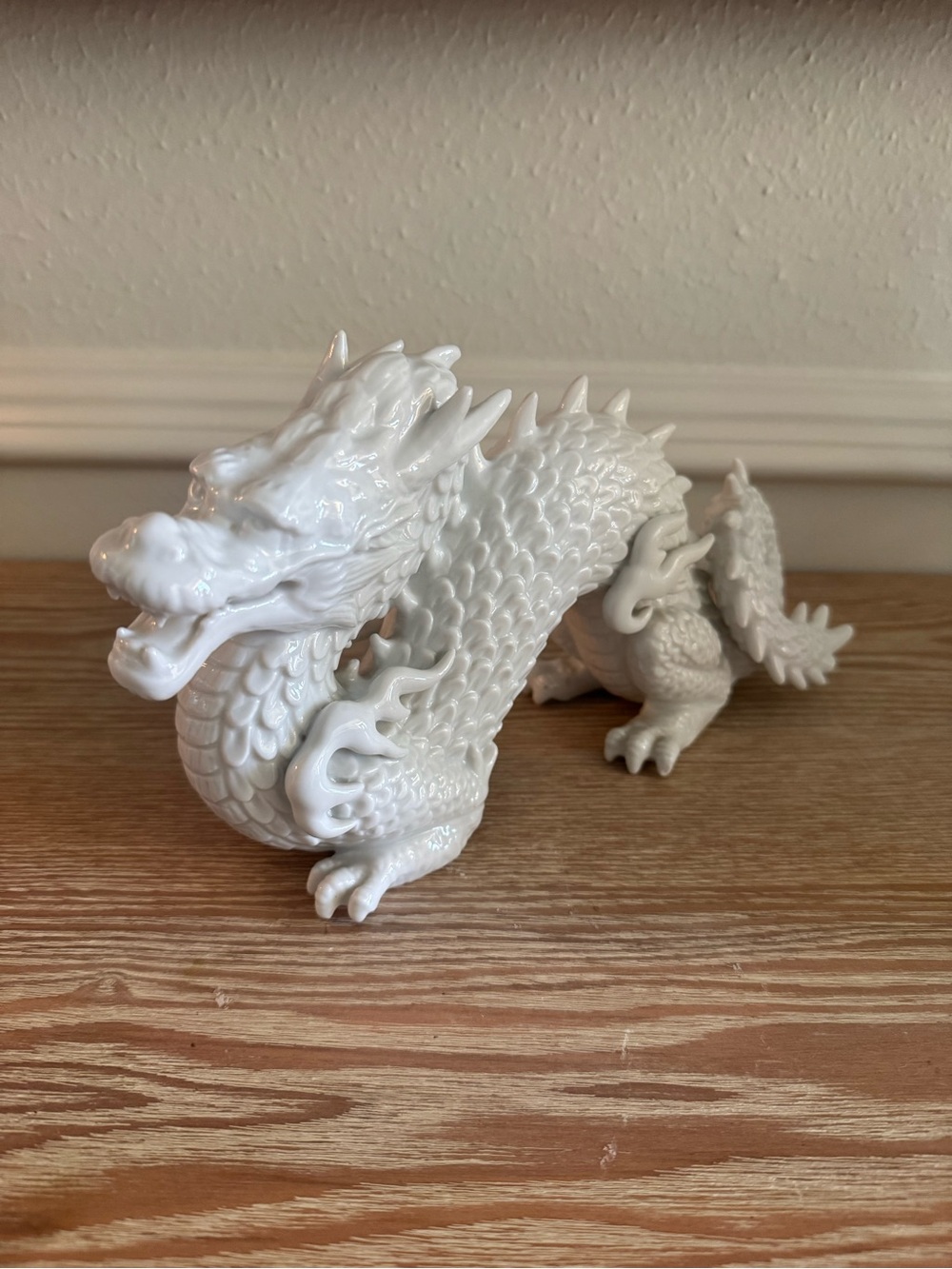 Fitz and Floyd Blanc de Chine Chinese Porcelain Dragon Figurine